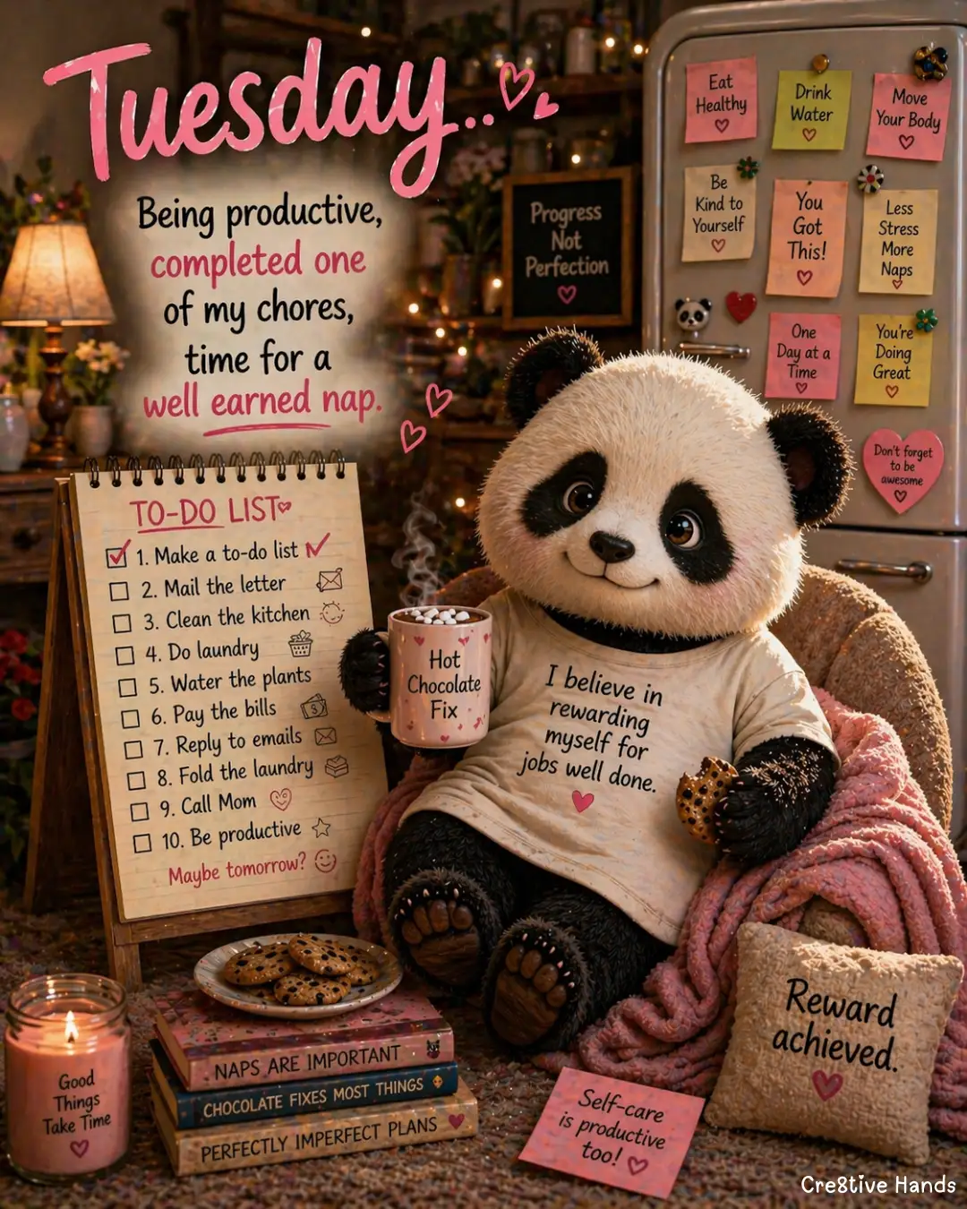 Funny Tuesday Panda E-Card – Rewarding Myself for One Task — Preview